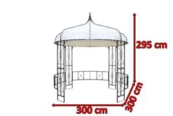 OUTFLEXX Pavillon, Anthrazit/creme, Stahl/Textil, 300 X 300 X 300 Cm -Gartenladen 5 13419.jpg