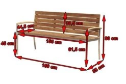 OUTFLEXX Gartenbank, FSC-Teakholz/Edelstahl, 3-Sitzer, 160x55x80cm -Gartenladen 5 13536.jpg