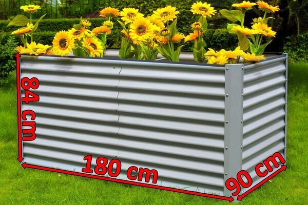 OUTFLEXX Hochbeet, Silber, Zincalume, Pulverbeschichtet, 180 X 90 X 84 Cm 7 OUTFLEXX Hochbeet, Silber, Zincalume, Pulverbeschichtet, 180 X 90 X 84 Cm – Bild 5