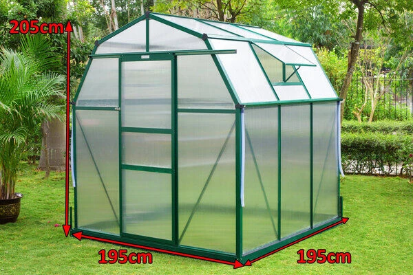 OUTFLEXX Gewächshaus, Grün, Alu/Polycarbonat, 6mm, Inkl. Fundament, Pulverb. 195 X 195 X 205 Cm 7 OUTFLEXX Gewächshaus, Grün, Alu/Polycarbonat, 6mm, Inkl. Fundament, Pulverb. 195 X 195 X 205 Cm – Bild 5