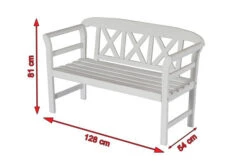 VILLANA Gartenbank, Weiß, Akazienholz, 128 X 54 X 81 Cm, 2 Personen -Gartenladen 5 13853.jpg