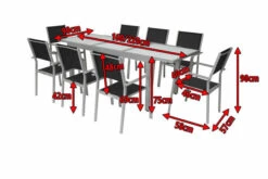 VILLANA Esstischgarnitur, Silber/schwarz, Alu/Textil, Tisch 160/220 Cm, 8 Stapelstühle -Gartenladen 5 13875.jpg