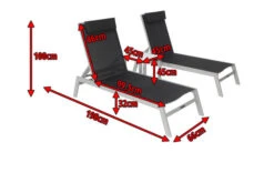 VILLANA 2er-Set Sonnenliegen, Silber/schwarz, Alu/Textil, 198x66x32cm, Mit Beistelltisch 45x45cm -Gartenladen 5 13886.jpg