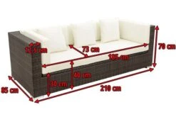 OUTFLEXX 3-Sitzer Sofa, Braun Marmoriert, Polyrattan, 210 X 85 X 70 Cm, Wasserfeste Kissenbox -Gartenladen 5 15734 1 BOX.jpg