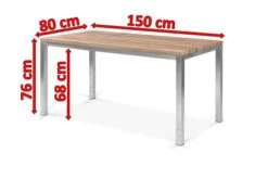 OUTFLEXX Esstisch, Silber/natur, Edelstahl/ Recyceltes FSC®-Teakholz, 150x80cm, Rustikal Gebürstet -Gartenladen 5 15861.jpg