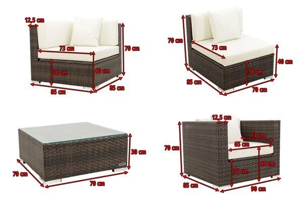 OUTFLEXX Loungemöbel-Set, Braun Marmoriert, Polyrattan, 5 Pers, Wasserfeste Kissenbox 7 OUTFLEXX Loungemöbel-Set, Braun Marmoriert, Polyrattan, 5 Pers, Wasserfeste Kissenbox – Bild 5
