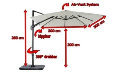 OUTFLEXX Ampelschirm, Creme, Pulverbesch. Aluminium, 300x300 Cm, Inkl. Plattenständer, Twist-Funktion -Gartenladen 5 16108.jpg