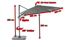 OUTFLEXX Ampelschirm, Anthrazit, Pulverbesch. Aluminium, 300x300 Cm, Inkl. Plattenständer, Twist-Funktion -Gartenladen 5 16109.jpg