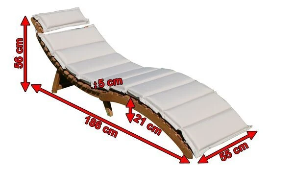 Ploß Sonnenliege, FSC-Akazie/Polyester, 186 X 55 X 21 Cm, Inkl. Auflage 7 Ploß Sonnenliege, FSC-Akazie/Polyester, 186 X 55 X 21 Cm, Inkl. Auflage – Bild 5