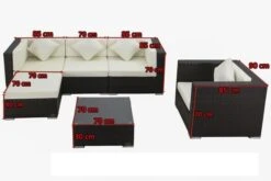 OUTFLEXX Loungemöbel-Set, Braun, Polyrattan, Für 5 Personen, Inkl. Kaffeetisch, Wasserfeste Kissenbox -Gartenladen 5 1713 BOX B.jpg