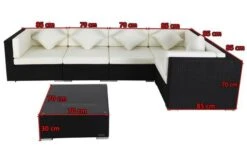 OUTFLEXX Loungemöbel-Set Polyrattan, Schwarz, Für 5 Personen, Inkl. Kaffeetisch, Wasserfeste Kissenbox -Gartenladen 5 1714 BOX B.jpg