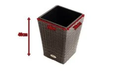 Ploß Rocking Pflanzgefäß, Grau/braun-meliert, Polyrattan, Konisch, 28x28x40 Cm, Kunststoffeinsatz -Gartenladen 5 18198.jpg