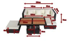 OUTFLEXX Loungemöbel-Set, Schwarz, Polyrattan, 5 Personen, Wasserfeste Kissenbox, Inkl. Loungetisch -Gartenladen 5 18226 BOX D.jpg