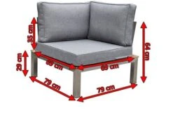 OUTFLEXX Eckelement, Silber/grau, Edelstahl/FSC-Teakholz/Textil, 79 X 79 X 64 Cm -Gartenladen 5 18289.jpg