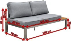 OUTFLEXX 2-Sitzer Sofa, Silber/grau, Edelstahl/FSC-Teakholz/Textil, 168 X 79 X 64 Cm 12 OUTFLEXX 2-Sitzer Sofa, Silber/grau, Edelstahl/FSC-Teakholz/Textil, 168 X 79 X 64 Cm -Gartenladen 5 18294.jpg