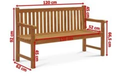 OUTFLEXX Ontario 2-Sitzer Gartenbank, Natur, Teakholz, 120x62x92cm, Fein Geschliffen -Gartenladen 5 18308.jpg