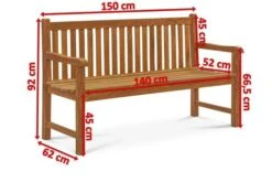 OUTFLEXX Ontario 3-Sitzer Gartenbank, Natur, Teakholz, 150x62x92cm, Fein Geschliffen -Gartenladen 5 18309.jpg