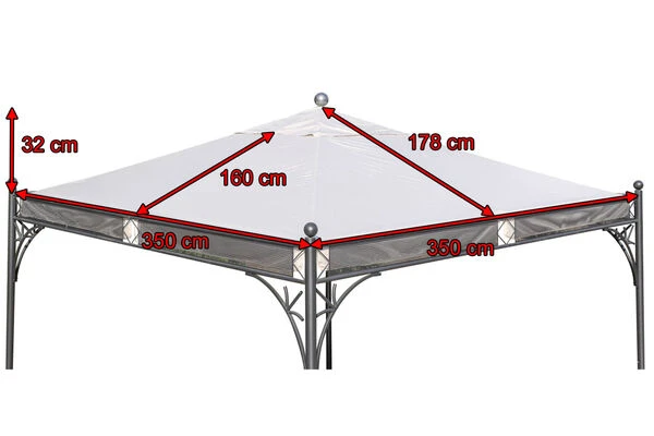 OUTFLEXX Ersatzdach Für Siena Garden Pavillon Korfu, Natur, Polyester PU-beschichtet, 350x350cm 7 OUTFLEXX Ersatzdach Für Siena Garden Pavillon Korfu, Natur, Polyester PU-beschichtet, 350x350cm – Bild 5