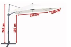 OUTFLEXX Ampelschirm, Anthrazit/creme, Pulverbesch. Aluminium, 250x250cm, Inkl. Plattenständer -Gartenladen 5 18353.jpg