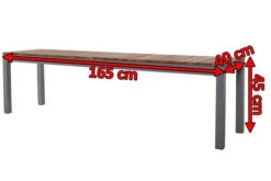 VILLANA Bank, Alu Pulverbeschichtet / FSC Akazienholz, 3 Personen, 165 X 40 X 45 Cm -Gartenladen 5 18381.jpg