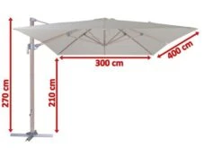 OUTFLEXX Ampelschirm, Creme, Aluminium In Holzoptik, 400x300cm, Inkl. Plattenständer 18 OUTFLEXX Ampelschirm, Creme, Aluminium In Holzoptik, 400x300cm, Inkl. Plattenständer -Gartenladen 5 18511.jpg