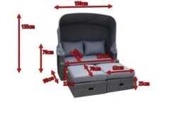 OUTFLEXX Fontana Loungebett, Grau, Polyrattan, Doppel-halbrund, Mit Unterschiebbaren Hockern, Dach Klappbar 19 OUTFLEXX Fontana Loungebett, Grau, Polyrattan, Doppel-halbrund, Mit Unterschiebbaren Hockern, Dach Klappbar -Gartenladen 5 18545.jpg