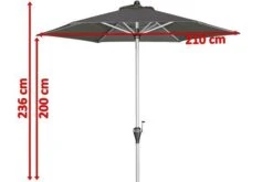 DOPPLER Active Auto Tilt Mittelstockschirm, Anthrazit, Aluminium/Textil, Ø210cm, Höhenverstellbar, Knickbar, Mit Kurbel -Gartenladen 5 18592 5.jpg