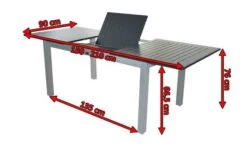 DOPPLER Expert Esstisch, Silber/schwarz, Aluminium, 150-210 X 90 Cm, Ausziehbar -Gartenladen 5 18621.jpg