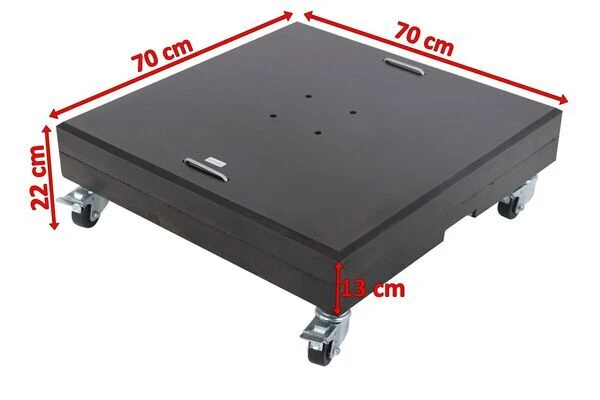 OUTFLEXX Schirmständer, Granit, 70x70x22cm, 150kg, Mit Lenkrollen Und Standfüßen 7 OUTFLEXX Schirmständer, Granit, 70x70x22cm, 150kg, Mit Lenkrollen Und Standfüßen – Bild 5