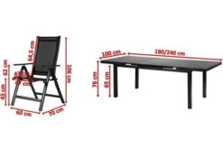 OUTFLEXX Premium Esstischgarnitur, OUTFLEXX® Anthrazit Matt, Alu/Textilene, Tisch 180/240x100cm, 8 Multipositionssessel -Gartenladen 5 19296.jpg