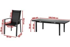 OUTFLEXX Premium Esstischgarnitur, OUTFLEXX® Anthrazit Matt, Alu/Textilene, Tisch 180/240x100cm, 6 Stapelsessel -Gartenladen 5 19297.jpg