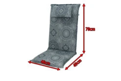 DOPPLER Lyra Stuhlauflage Hochlehner, Grau Gemustert, Polyester, 120 X 48 X 7 Cm, Mit Kopfkissen Und Reißverschluss -Gartenladen 5 19683.jpg