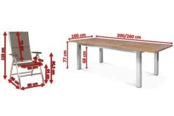STERN Cardiff Esstischgruppe, Silber/taupe, Edelstahl/Teak, Tisch 200/260 X 100 Cm, 6 Multipositionssessel -Gartenladen 5 19705.jpg