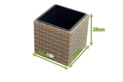 Ploß Rabida Pflanzgefäß, Champagner-meliert, Polyrattan, Kubisch, 28x28x28 Cm, Kunststoffeinsatz -Gartenladen 5 20151.jpg