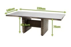 Ploß Rabida Dining Tisch, Champagner-meliert, Polyrattan, 220 X 100 Cm, Glasplatte In Steinoptik -Gartenladen 5 20161.jpg