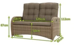 Ploß Rabida Comfort Dining / Lounge 2-Sitzer Sofa, Champagner-meliert, Polyrattan, 148x85x112 Cm, Verstellbar 25 Ploß Rabida Comfort Dining / Lounge 2-Sitzer Sofa, Champagner-meliert, Polyrattan, 148x85x112 Cm, Verstellbar -Gartenladen 5 20163.jpg