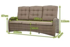 Ploß Rabida Comfort Dining / Lounge 3-Sitzer Sofa, Champagner-meliert, Polyrattan, 210x85x112 Cm, Verstellbar -Gartenladen 5 20164.jpg