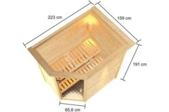 KARIBU Sauna Jella, Fichtenholz 38 Mm, Eckeinstieg, Ca. 2,3m² -Gartenladen 5 20226 8.jpg
