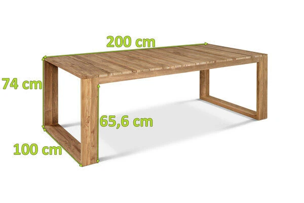 OUTFLEXX Anok Esstisch, Natur, Recycled FSC®-Teak, 200x100 7 OUTFLEXX Anok Esstisch, Natur, Recycled FSC®-Teak, 200x100 – Bild 5