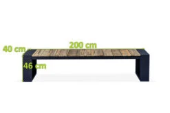 OUTFLEXX Kona Bank, Dark Grey/natur, Alu/recycled FSC®-Teak, 200x40x45cm, Rustikal Gebürstet, U-Gestell 11 OUTFLEXX Kona Bank, Dark Grey/natur, Alu/recycled FSC®-Teak, 200x40x45cm, Rustikal Gebürstet, U-Gestell -Gartenladen 5 20329.jpg