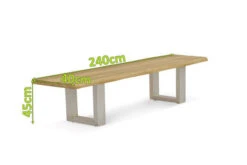 OUTFLEXX Bank, Natur, Edelstahl & Recycled FSC-Teak, 240x40x45cm, Baumkante -Gartenladen 5 20358.jpg