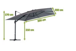 OUTFLEXX Ampelschirm, Anthrazit/grau, Alu/Polyester, 350x350cm, Inkl. Plattenständer -Gartenladen 5 20363.jpg