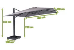 OUTFLEXX Ultimate L Ampelschirm, Anthrazit/grau, Alu/Spuncrylic®, 400x400cm, Inkl. Befüllbarem Schirmständer -Gartenladen 5 20365.jpg