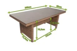 OUTFLEXX Dining Tisch, Hellbraun, Polyrattan, 200 X 95 Cm, Tischplatte Spraystone, 6mm -Gartenladen 5 20676.jpg