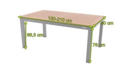 DOPPLER Expert Esstisch, Silber/Holzoptik, Aluminium, 150-210x90 Cm, Ausziehbar 13 DOPPLER Expert Esstisch, Silber/Holzoptik, Aluminium, 150-210x90 Cm, Ausziehbar -Gartenladen 5 20899.jpg