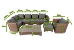 OUTFLEXX Loungegarnitur, Hellbraun, Polyrattan, 8tlg, 7 Personen, Inkl. Polster Und Kissen -Gartenladen 5 20918.jpg