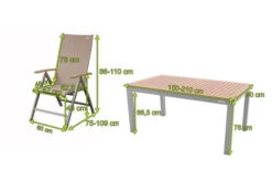 DOPPLER Expert Esstischgarnitur, Silber/Holzoptik/beige, Alu/Textilene, 4x Multipositionssessel, 150-210x90 Cm -Gartenladen 5 21197.jpg