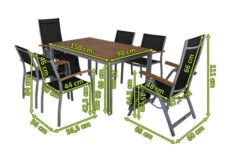 VILLANA Esstischset, Silber/schwarz, Alu/FSC-Akazie, Gartentisch 150 X 90 Cm, 2 Relaxsessel, 4 Stapelsessel 12 VILLANA Esstischset, Silber/schwarz, Alu/FSC-Akazie, Gartentisch 150 X 90 Cm, 2 Relaxsessel, 4 Stapelsessel -Gartenladen 5 21286.jpg