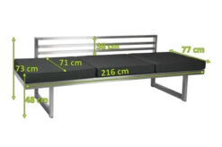 STERN New Holly Dining-Bank/Liege, Silbergrau, Edelstahl, 216x77x73 Cm, Inkl. Polster Schiefergrau -Gartenladen 5 21894.jpg