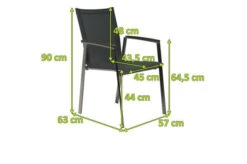 STERN New Top Stapelsessel, Silber/karbon, Edelstahl/Textil/Aluminiumarmlehnen, 63x57x90 Cm, Stapelbar 11 STERN New Top Stapelsessel, Silber/karbon, Edelstahl/Textil/Aluminiumarmlehnen, 63x57x90 Cm, Stapelbar -Gartenladen 5 21908.jpg